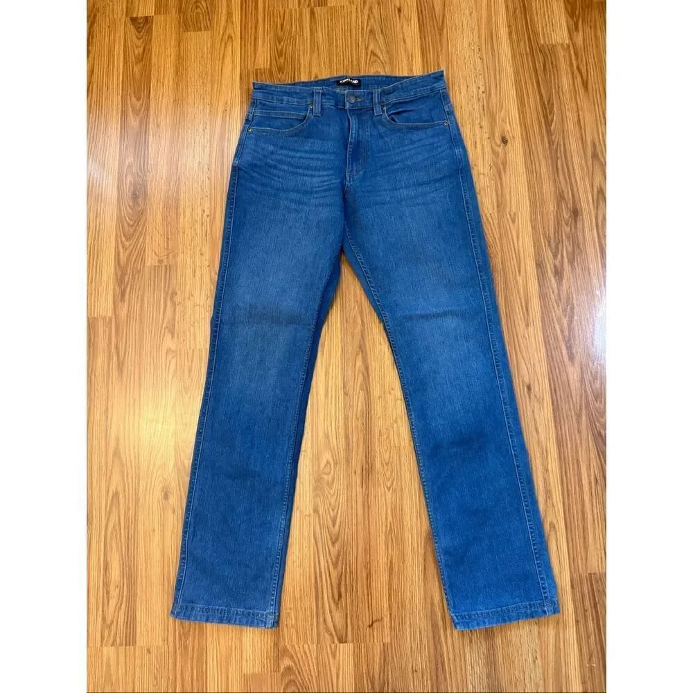 Kirkland Signature Men's Straight Leg Stretch Denim Jeans Blue Size 32x34